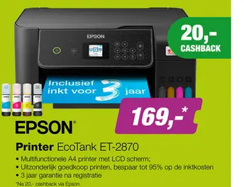 Aanbieding: Epson EcoTank ET-2870 Printer