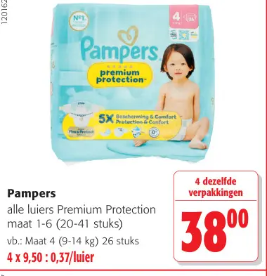 Promotie: Alle luiers Premium Protection maat 1-6