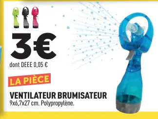 Offre: Ventilateur brumisateur
