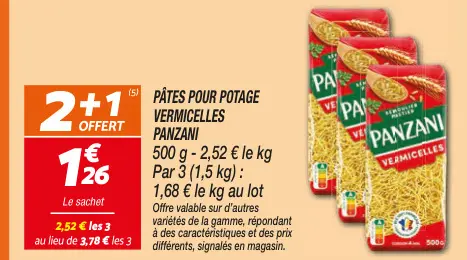 Offre: Pâtes pour potage vermicelles