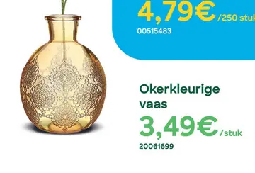 Aanbieding: Okerkleurige vaas