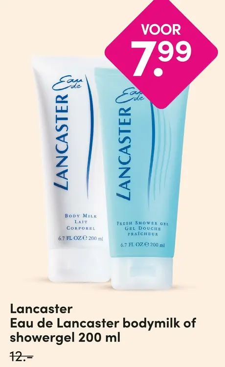 Aanbieding: Eau de Lancaster bodymilk of showergel