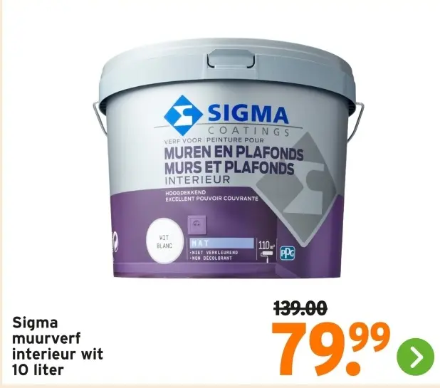 Aanbieding: Sigma muurverf interieur wit
