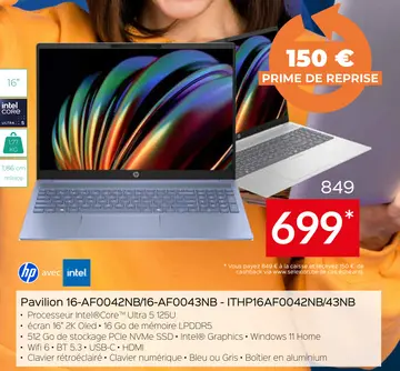 Offre: Pavilion 16-AF0042NB/16-AF0043NB - ITHP16AF00