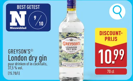 Promotie: Greyson's London dry gin