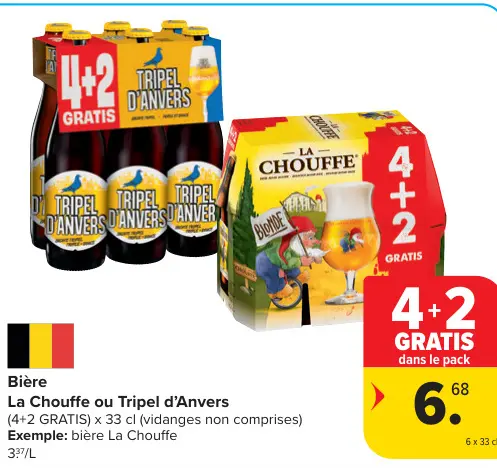 Offre: Bière La Chouffe ou Tripel d'Anvers