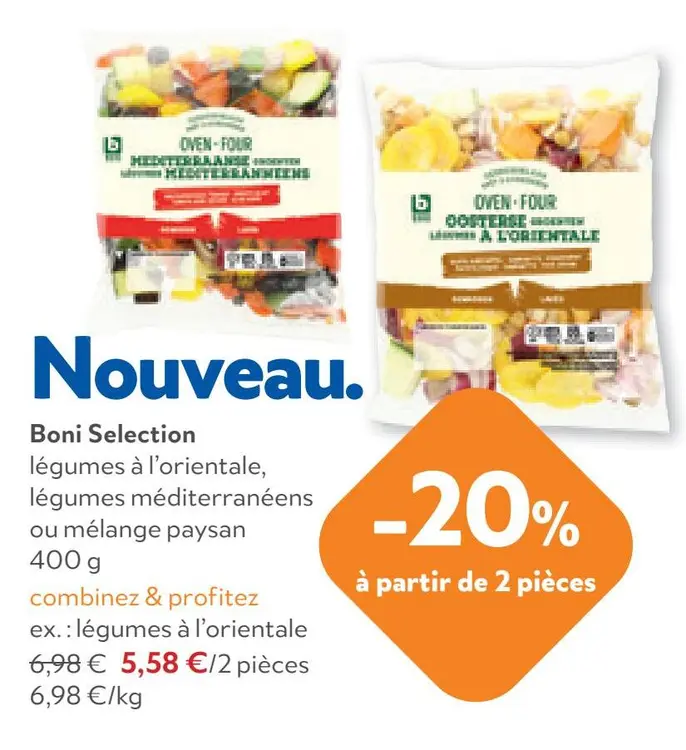 Offre: Boni Selection légumes à l'orientale, légumes méditerranéens ou mélange paysan