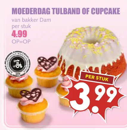 Aanbieding: Moederdag tulband of cupcake