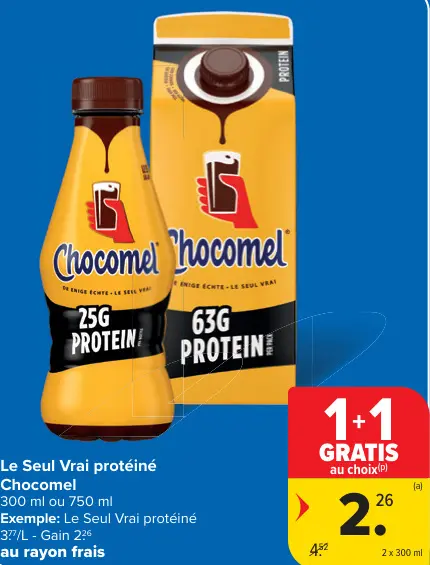 Offre: Le Seul Vrai protéiné Chocomel