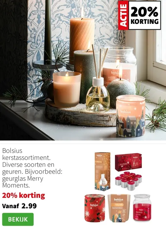 Aanbieding: Bolsius kerstassortiment