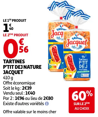 Promotie: Tartines p'tit dej nature