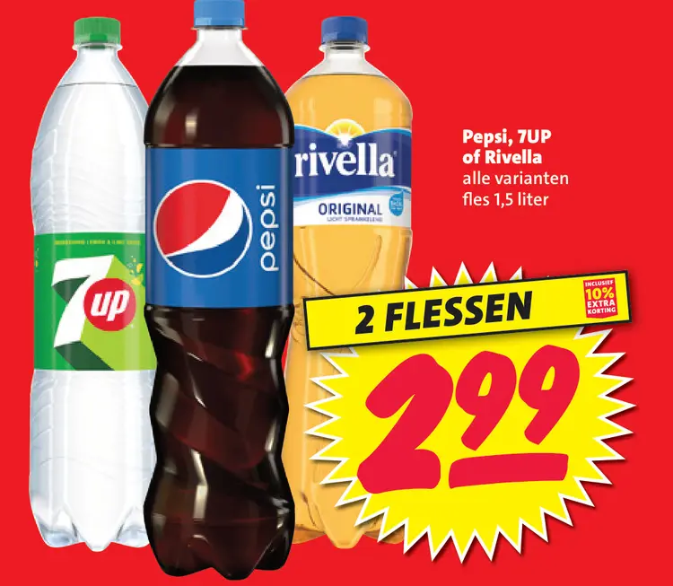 Aanbieding: Pepsi, 7UP of Rivella