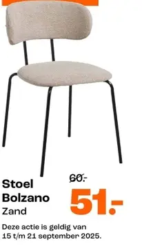 Aanbieding: Stoel Bolzano Zand