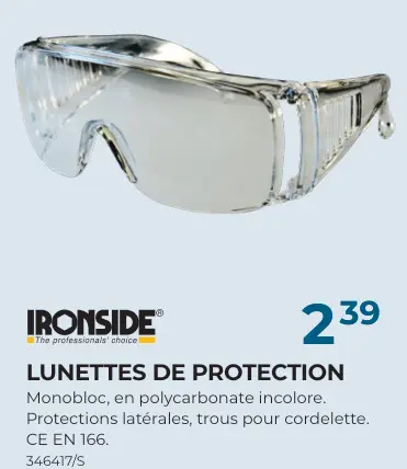 Offre: Lunettes de protection
