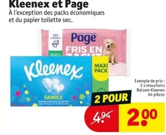 Offre: Kleenex et Page