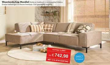 Aanbieding: Mondial hoekbank taupe