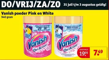 Aanbieding: Vanish poeder Pink en White