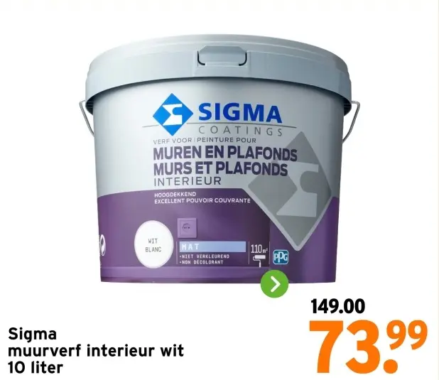 Aanbieding: Sigma muurverf interieur wit