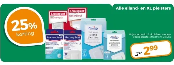Aanbieding: Alle eiland- en XL pleisters