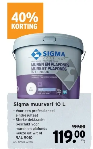 Aanbieding: Sigma muurverf