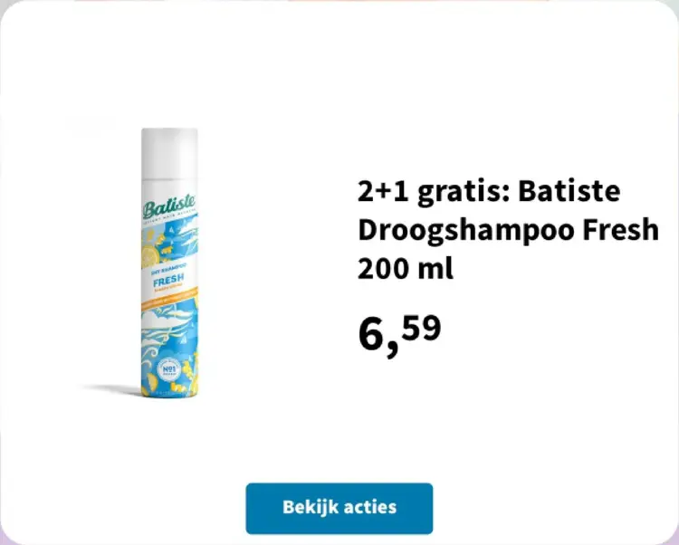 Promotie: Droogshampoo Fresh