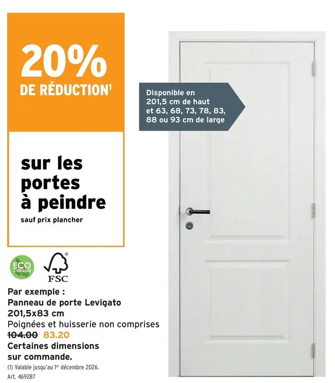 Offre: Panneau de porte Levigato
