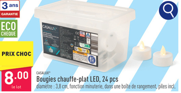 Offre: Bougies chauffe-plat LED, 24 pcs