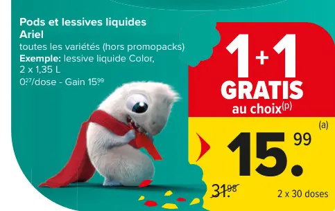 Offre: Pods et lessives liquides
