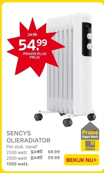 Aanbieding: Sencys olieradiator