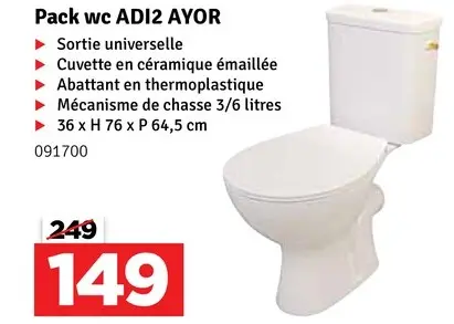 Offre: Pack wc ADI2 AYOR