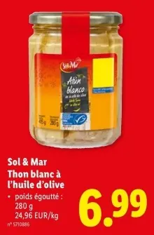 Offre: Thon blanc à l'huile d'olive