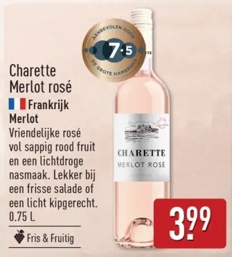 Aanbieding: Charette Merlot rosé