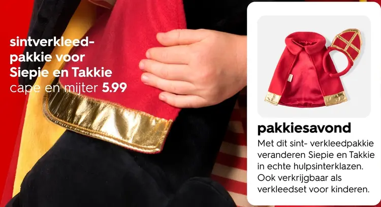 Aanbieding: Sintverkleedpakkie voor Siepie en Takkie cape