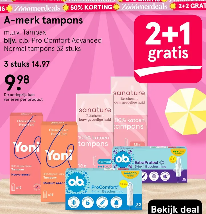 Aanbieding: A-merk tampons