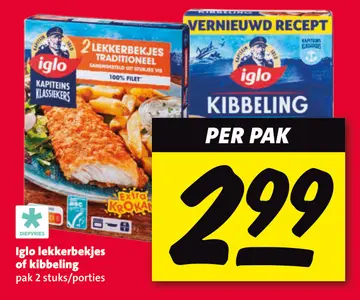 Aanbieding: Iglo lekkerbekjes of kibbeling