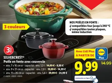 Offre: SILVERCREST® Poêle en fonte avec couvercle