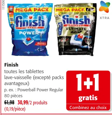 Offre: toutes les tablettes lave-vaisselle (excepté
