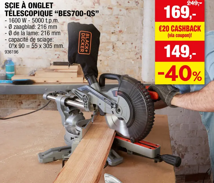 Offre: Black+Decker scie à onglet radiale 1600W 216mm