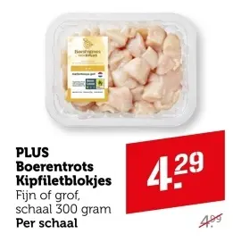 Aanbieding: PLUS Boerentrots Kipfiletblokjes