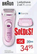 Offre: Braun Ladyshave 2 en 1 LSS5103