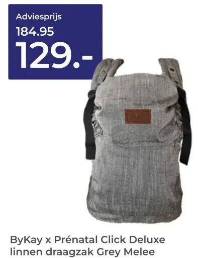 Aanbieding: Click Deluxe linnen draagzak Grey Melee