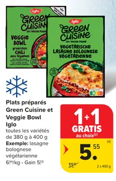 Offre: Plats préparés Green Cuisine et Veggie Bowl