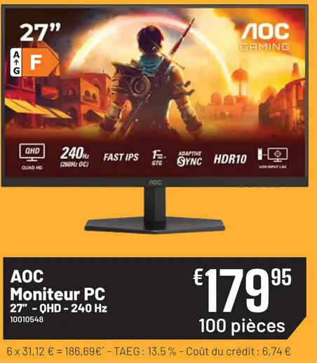Offre: Moniteur PC