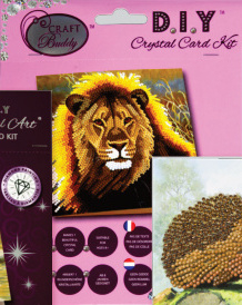 Aanbieding: Crystal card kit a13 resting lion 18x18 cm