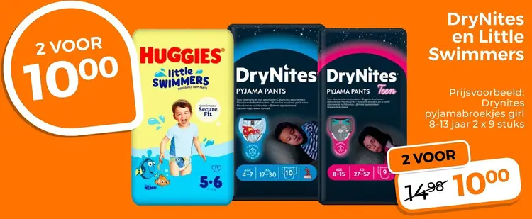 Aanbieding: DryNites en Little Swimmers