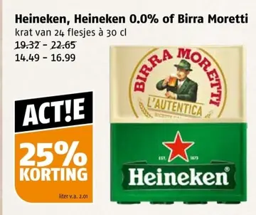 Aanbieding: Heineken, Heineken 0.0% of Birra Moretti