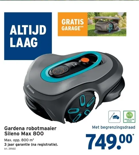 Promotie: Gardena robotmaaier Sileno Max 800