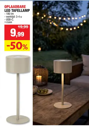 Promotie: Oplaadbare led tafellamp