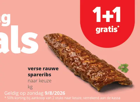 Promotie: verse rauwe spareribs