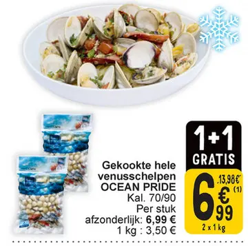Aanbieding: Gekookte hele venusschelpen OCEAN PRIDE